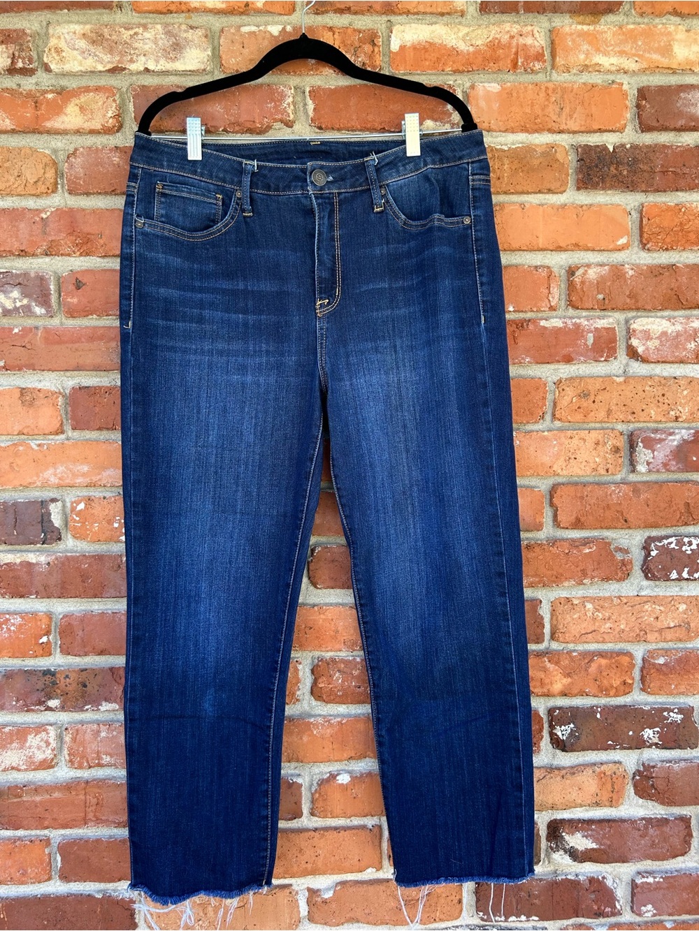 Seven 7 for All MankindWomenโs Tower Straight Leg Dark Blue Denim Jeans 12